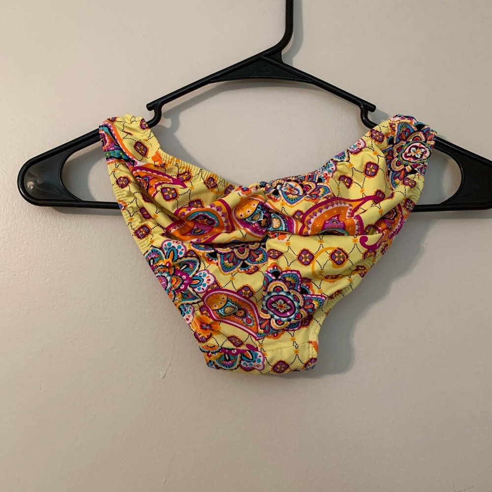 Patterned Ruched Bikini Bottoms